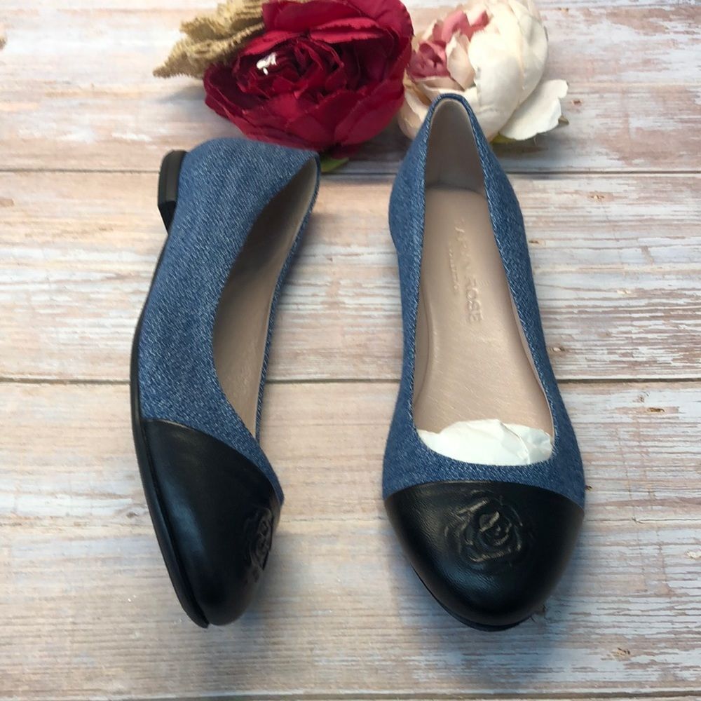Taryn Rose Blue Rosa Flats 8.5M - Picture 2 of 8